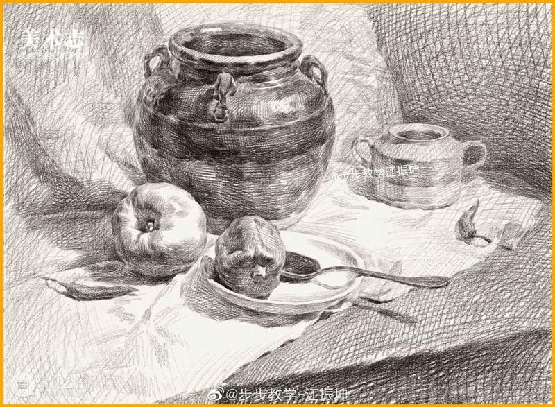 【素描静物】从0-100，你应该想些什么？这样的范画真的应该多看 ！ 崇真艺客