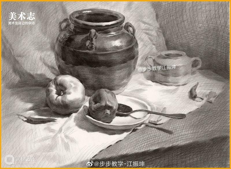 【素描静物】从0-100，你应该想些什么？这样的范画真的应该多看 ！ 崇真艺客