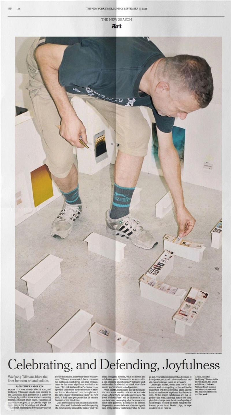 《纽约时报》专访沃尔夫冈·提尔曼斯(Wolfgang Tillmans) 崇真艺客
