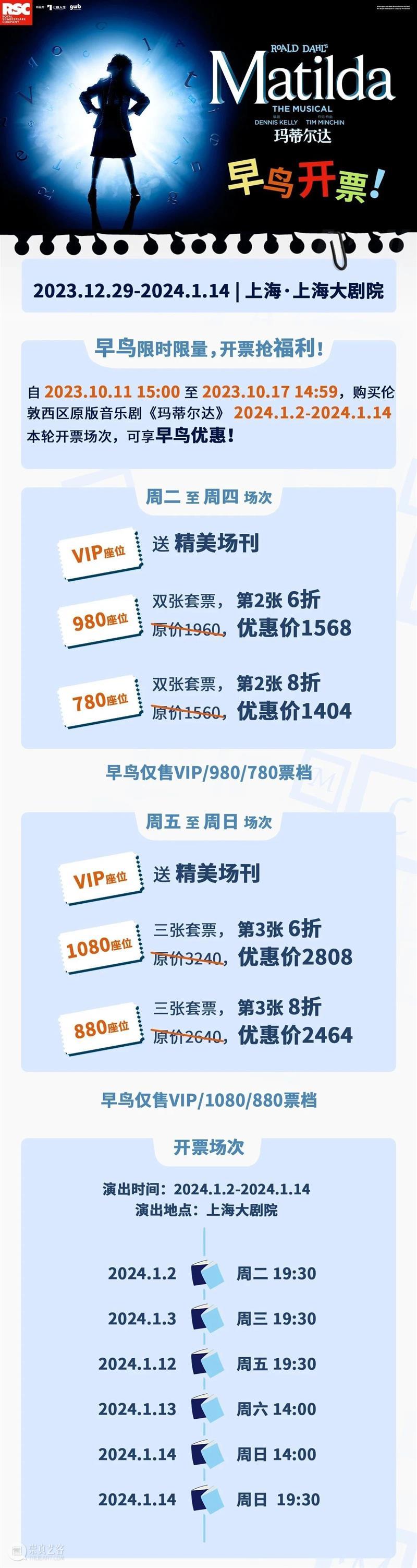 二轮早鸟开票 | 一部以获奖数创下吉尼斯世界纪录的音乐剧?《玛蒂尔达》原版来袭! 崇真艺客