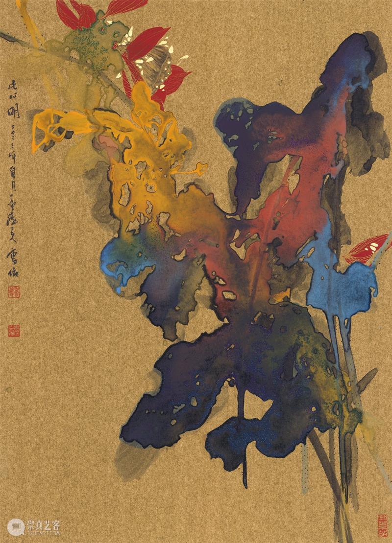 作品赏析 | 曹俊精品展 —《泼彩荷花系列》 崇真艺客