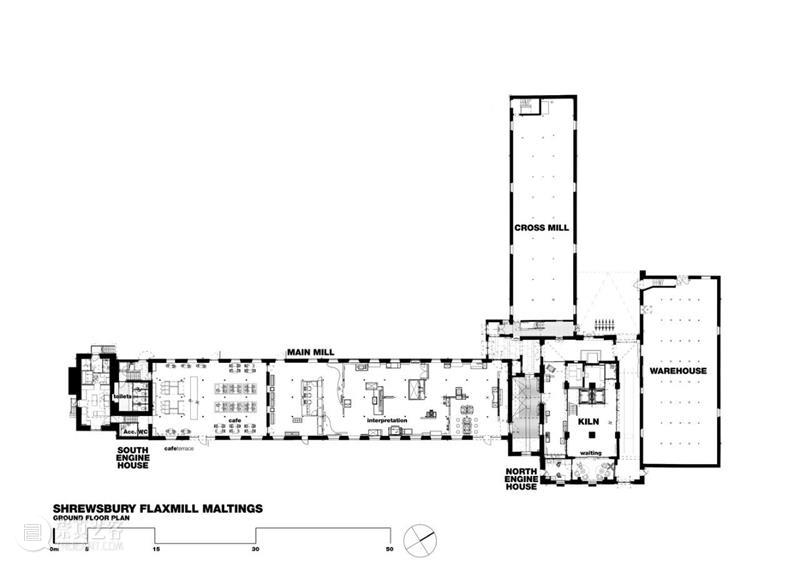 铸铁框架与砌体，什鲁斯伯里麦芽厂改造 / Feilden Clegg Bradley Studios 崇真艺客