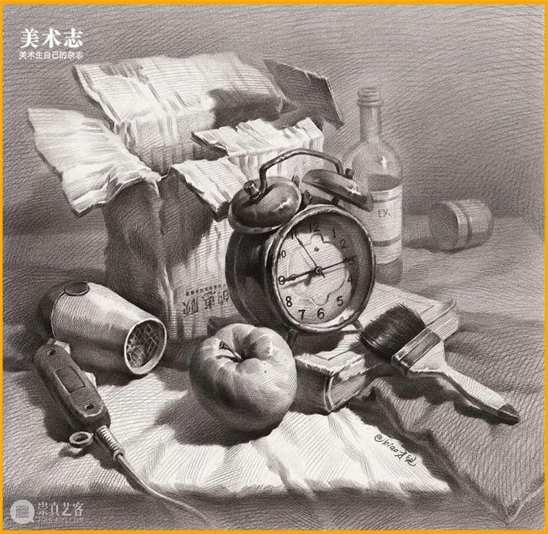 【素描静物】先用时间的堆砌尝试做到90分，你就会发现拿高分这么简单！ 崇真艺客